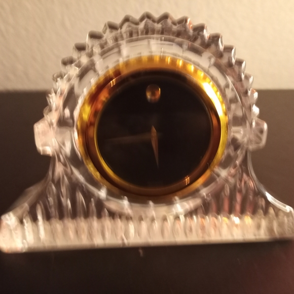 Movado Accents Movado Gold Plated Quartz In 5 Crystal Base Mantle Clock Poshmark